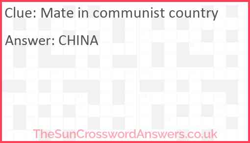 Mate in communist country Answer