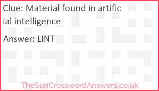 Material found in artificial intelligence Answer