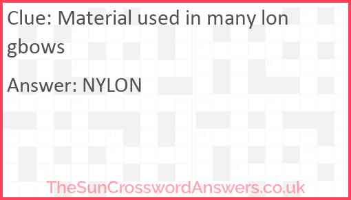 Material used in many longbows Answer