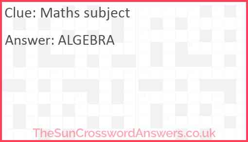 Maths subject Answer
