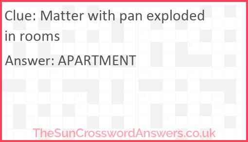 Matter with pan exploded in rooms Answer