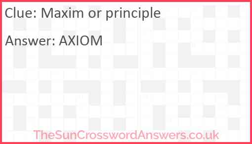 Maxim or principle Answer