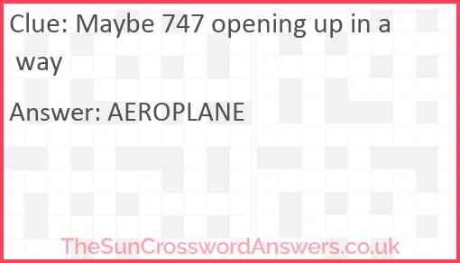 Maybe 747 opening up in a way Answer