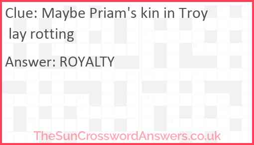Maybe Priam's kin in Troy lay rotting Answer