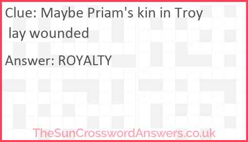 Maybe Priam's kin in Troy lay wounded Answer