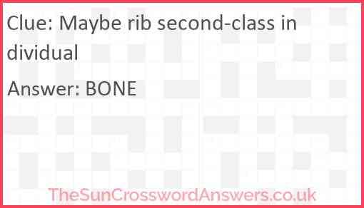 Maybe rib second-class individual Answer