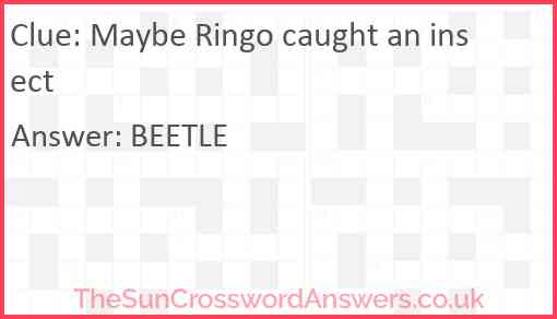 Maybe Ringo caught an insect Answer