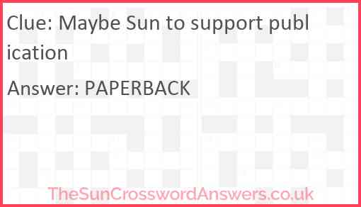Maybe Sun to support publication Answer