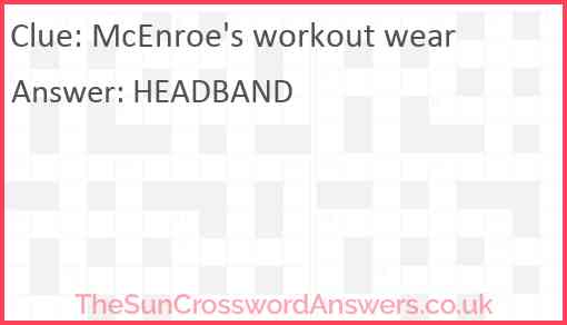 McEnroe's workout wear Answer