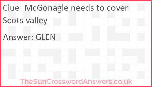 McGonagle needs to cover Scots valley Answer