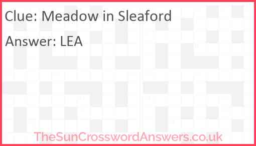 Meadow in Sleaford Answer