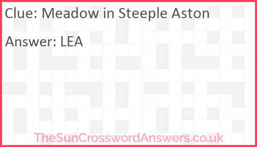 Meadow in Steeple Aston Answer