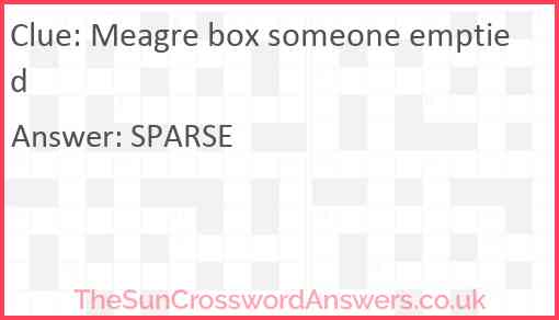 Meagre box someone emptied Answer