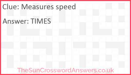 Measures speed Answer