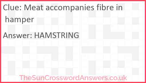 Meat accompanies fibre in hamper Answer