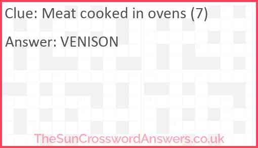 Meat cooked in ovens (7) Answer