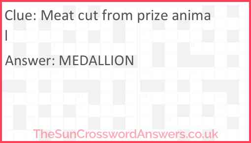 Meat cut from prize animal Answer