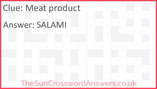 Meat product Answer