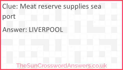 Meat reserve supplies seaport Answer