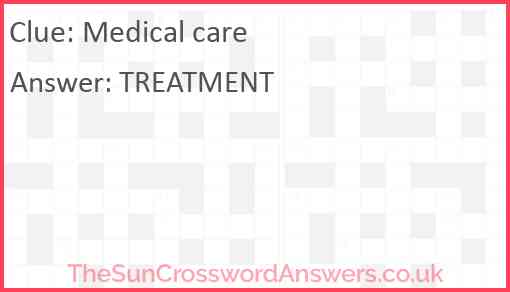 Medical care Answer