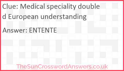 Medical speciality doubled European understanding Answer