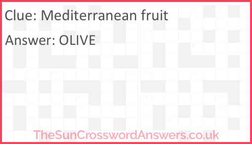 Mediterranean fruit Answer