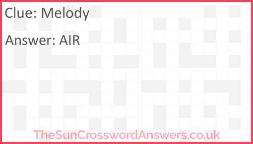 Melody crossword clue TheSunCrosswordAnswers co uk