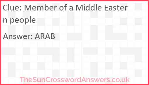 Member of a Middle Eastern people Answer