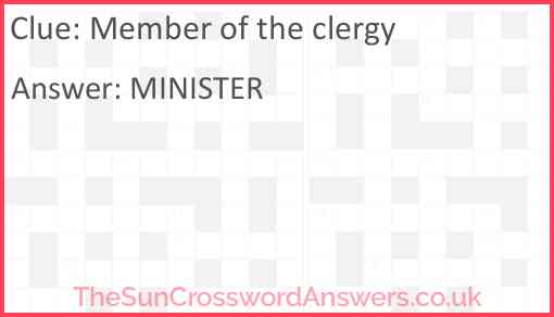 Member of the clergy Answer