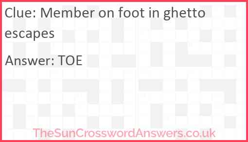 Member on foot in ghetto escapes Answer