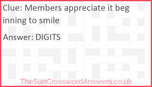 Members appreciate it beginning to smile Answer