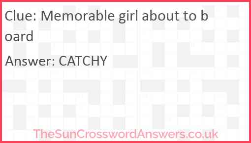 Memorable girl about to board Answer