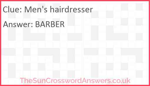 Men's hairdresser Answer