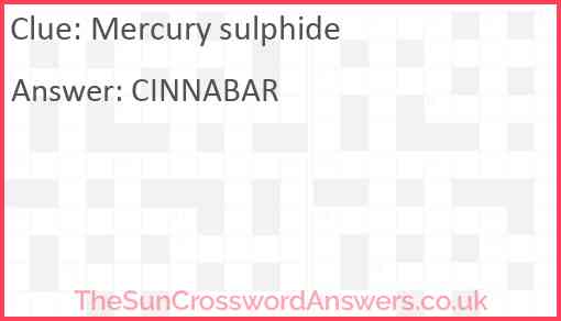 Mercury sulphide Answer