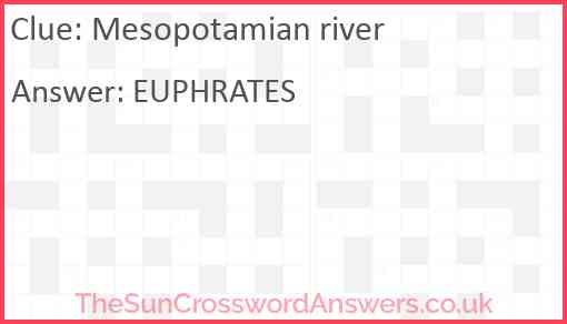 Mesopotamian river Answer