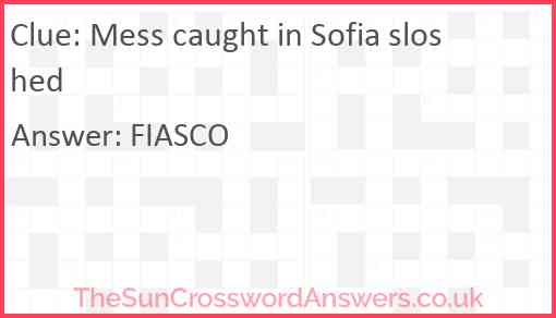 Mess caught in Sofia sloshed Answer