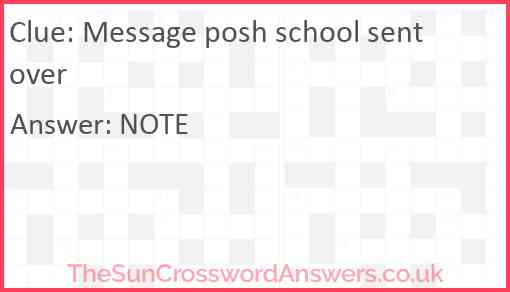 Message posh school sent over Answer
