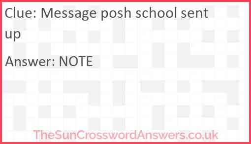 Message posh school sent up Answer