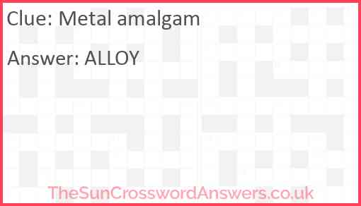 Metal amalgam Answer