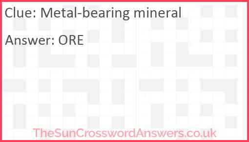 Metal-bearing mineral Answer