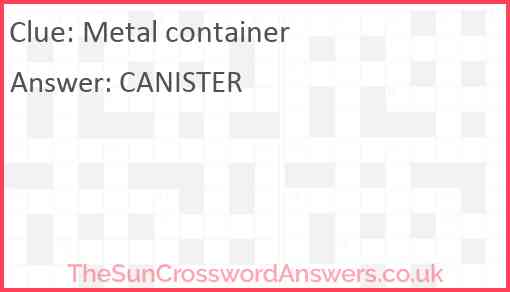 Metal container Answer