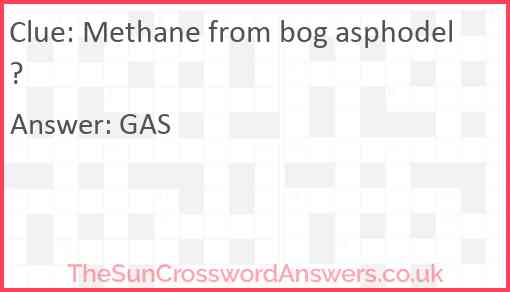 Methane from bog asphodel? Answer