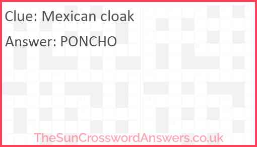 Mexican cloak Answer