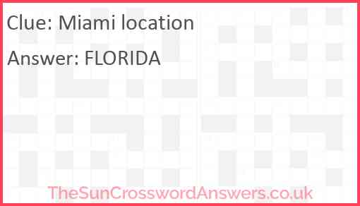 Miami location Answer