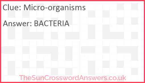 Micro-organisms Answer