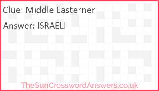 Middle Easterner Answer