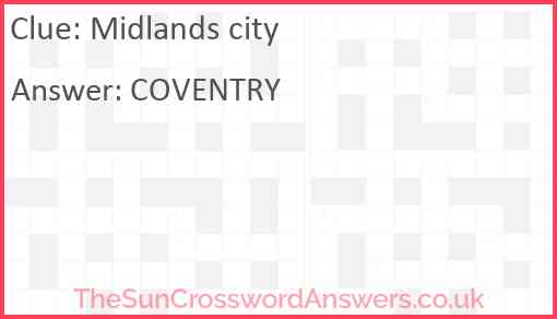 Midlands city Answer