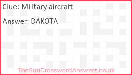 Military aircraft Answer