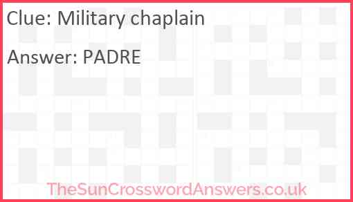 Military chaplain Answer