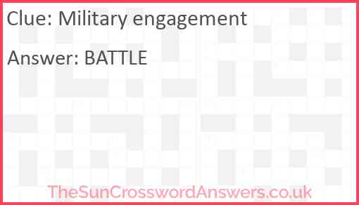 Military engagement Answer